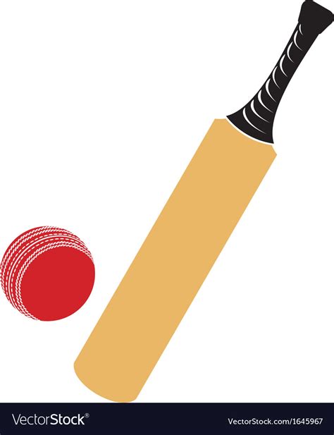 Cricket Bat And Cricket Ball Royalty Free Vector Image