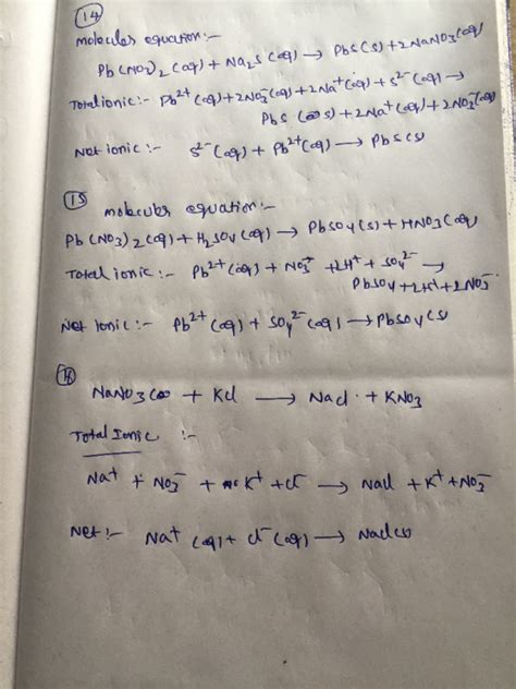 In the chemical formula of compounds, elements are represented by symbols. 14. Lead nitrate + sodium sulfide Observations black color ...