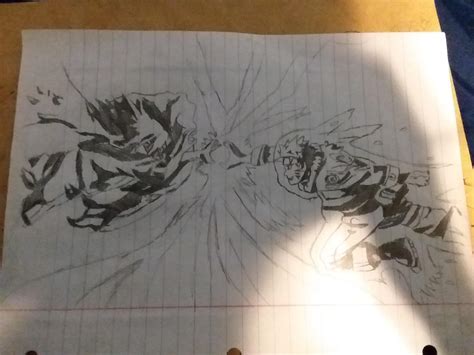 My Attempt At Drawing Naruto And Sasuke Fighting Pencil Sketch Naruto