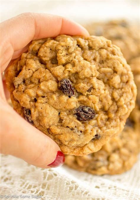Classic Soft And Chewy Oatmeal Raisin Cookies Sprinkle Some Sugar