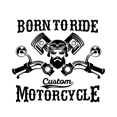 Vintage Motorcycle T Shirt Graphics Born To Ride Quote Vector