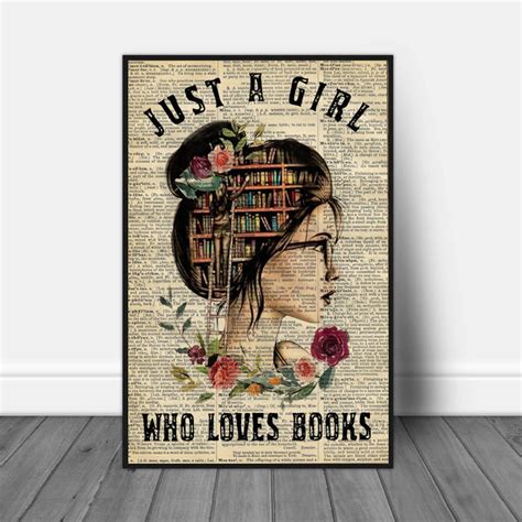 Just A Girl Who Loves Books Poster Love Reading Book Poster Etsy