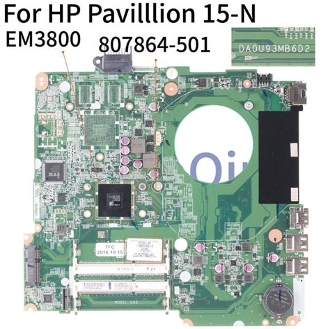 Kocoqin Laptop Motherboard For Hp Pavilllion 15 N 15 F Em3800 Mainboard