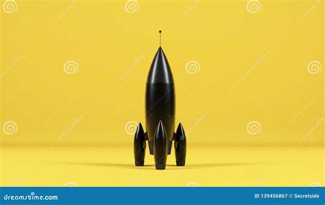Cartoon 3d Rocket Ready To Liftoff Stock Illustration Illustration Of