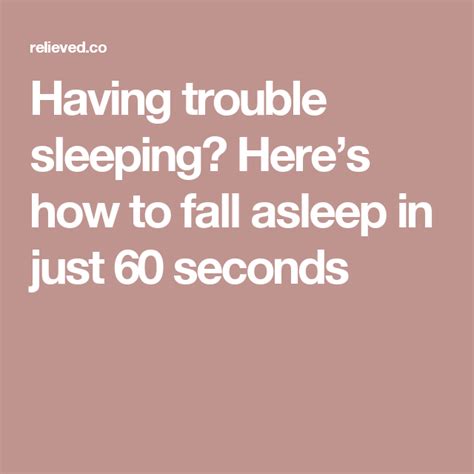 Having Trouble Sleeping Heres How To Fall Asleep In Just 60 Seconds