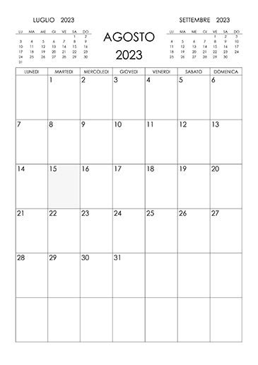 Calendario Agosto 2023 Calendariosu