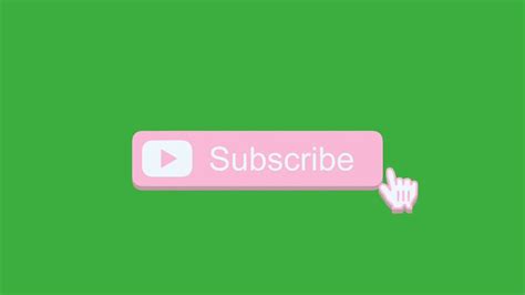 Subscribe Button Pink W Notification Bell Green Screen Youtube