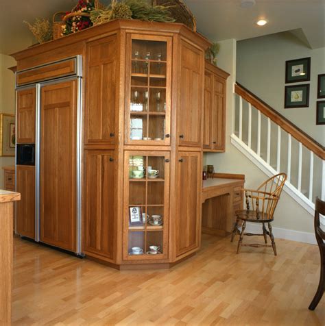 Homes now generally do not employ servants but the whole family and guests frequently utilised in kitchen. Craftsman Style Kitchen, Hickory Wood Cabinets - Craftsman ...