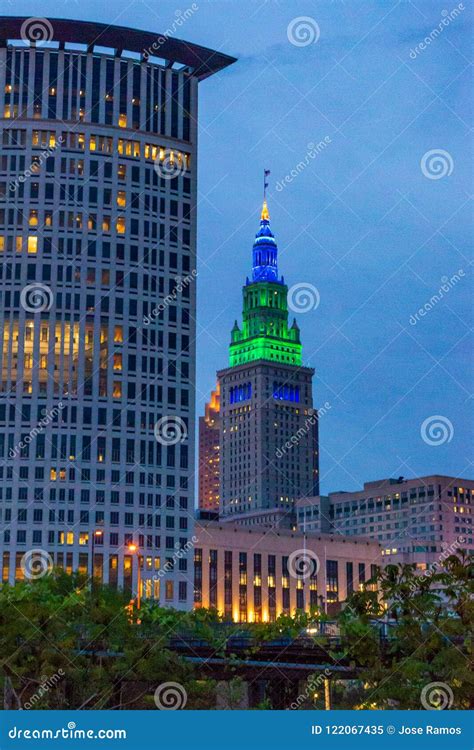 Colorful Buildings Of Cleveland Ohio Editorial Image Image Of Urban