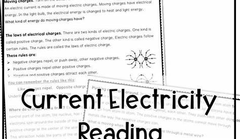 electricity grade 8 worksheet