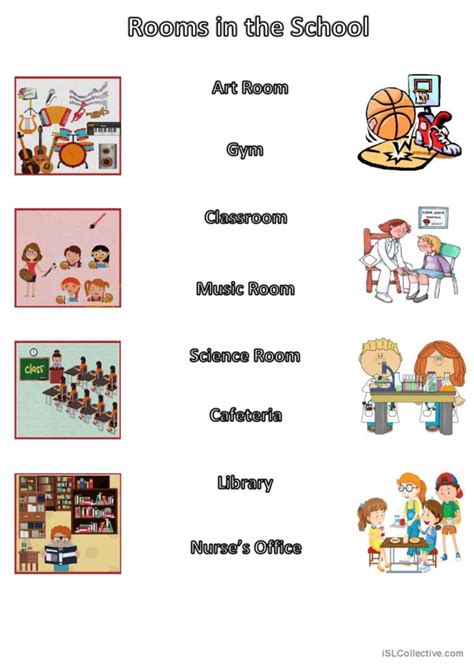 Rooms In The School English Esl Worksheets Pdf And Doc