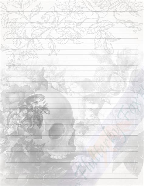 Floral Skull Stationery Skull Paper Gothic Junk Journal Etsy