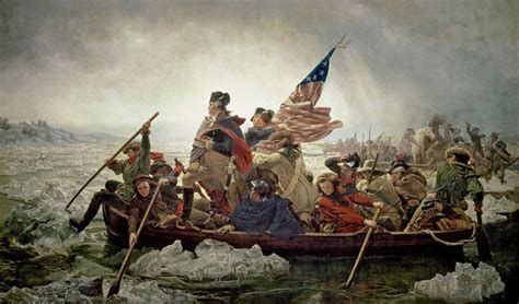 Washington Crossing The Delaware River Poster Canvas Print Wooden