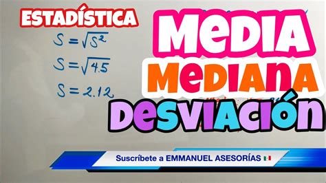 Media Mediana Y Moda Varianza Y Desviación Estándar Paso A Paso