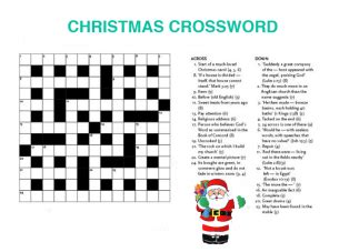 Christmas crossword puzzle