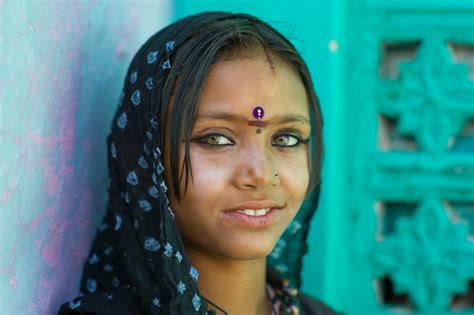 Portrait Of A Beautiful Green Eyed Rajasthani Girl Letsch Focus