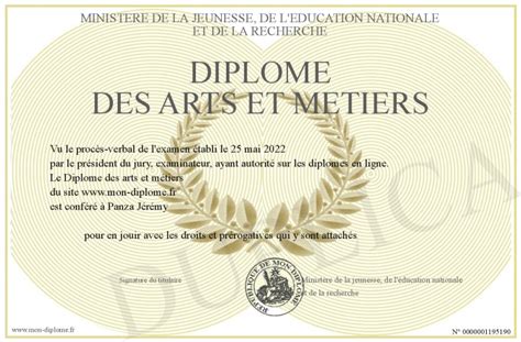 Diplome Des Arts Et Metiers