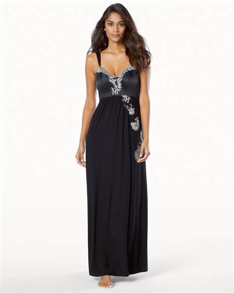 Satin And Lace Adorned Long Nightgown Soma