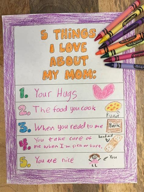 It's a stress reliever and a great way to relax. Mother's Day Coloring Page-5 Things I Love About My Mom ...