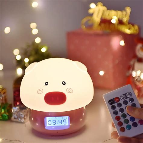 Usb Rechargeable Cute Cartoon Pig Shape Pat Light With Remote Control