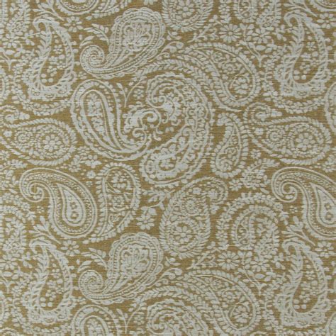 Moss Brown Paisley Damask Upholstery Fabric