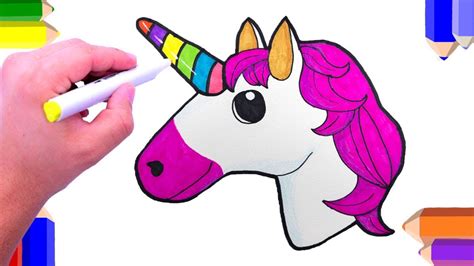 Learn how to draw a unicorn step by step with this complete tutorial. How to draw and coloring a cute unicorn | Easy unicorn emoji drawing for kids - YouTube