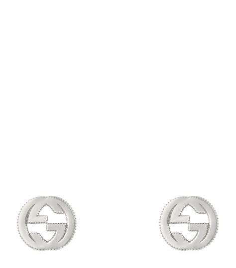 Gucci Sterling Silver Interlocking G Earrings Harrods Uk