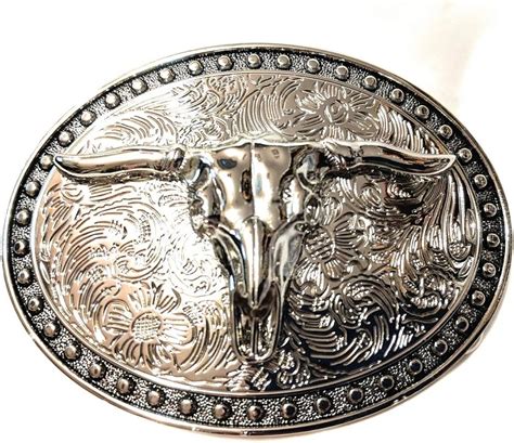 Premium Western Cowboy Belt Buckle Mens Longhorn 3d Raised