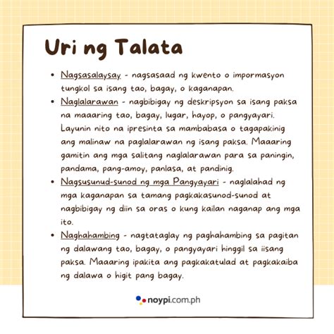 Talata Ano Ang Talata Paano Gumawa At Mga Halimbawa Noypi Com Ph