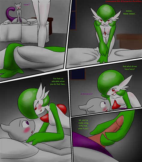 rule 34 color comic english text female female on top femdom gardevoir girl on top green hair