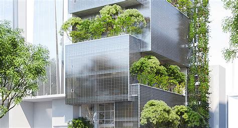Translucent Block Tower Infused With Greenery To Combat Pollution In Ho