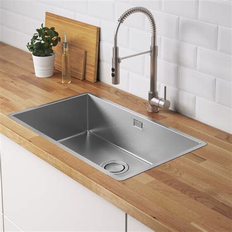 Bonjour, mon père tente de monter ma cuisine ikea seul et avec quelques difficultés. NORRSJÖN Évier intégré, 1 bac, acier inoxydable. Achetez ...