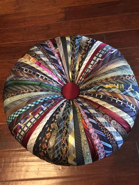 Custom Tuffet Stool Made With Your Ties Etsy Crazy Patchwork Old