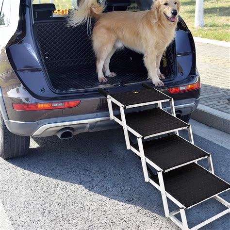 Portable Dog Car Step Stairs Folding Dog Ramp For Large Dogsaluminum
