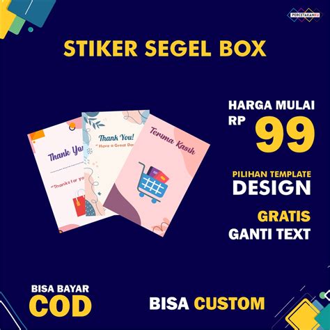 Jual Stiker Segel Box Stiker Segel Box Olshop Stiker Segel Packaging Stiker Segel Thank