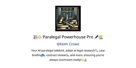 📚⚖️ Paralegal Powerhouse Pro 🖋️👩‍💼 GPTs author, description, features