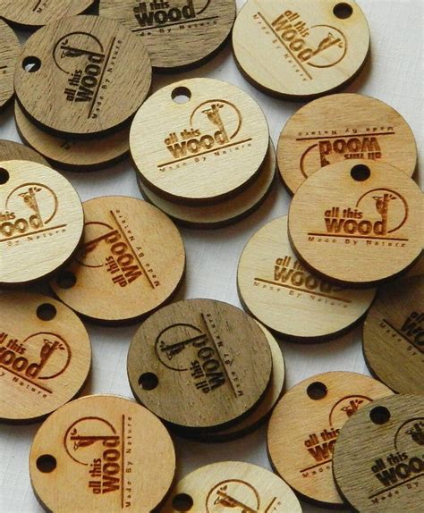 50 Wooden Product Hang Tags 1 Inch Diameter Custom Made To Etsy