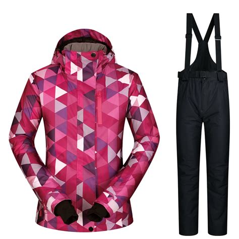 women ski suit brands winter 2018 high quality warm waterproof windproof clothes snow pants and