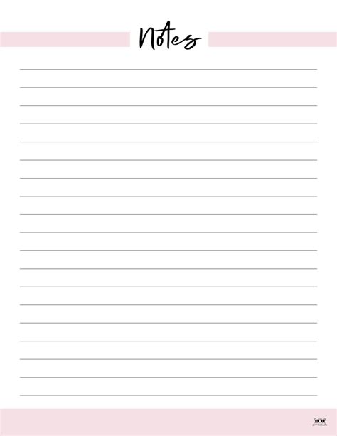Note Pages & Templates - 30 FREE Printables - PrintaBulk