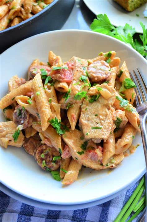 One Pot Cajun Chicken Pasta Katie S Cucina