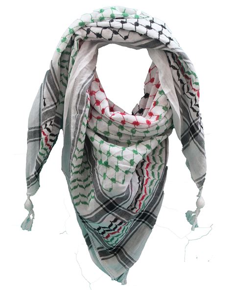 hirbawi kufiya original men s arab scarf one size black red and green on white ebay