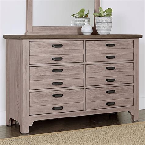 Laurel Mercantile Co Bungalow 741 001 Transitional 6 Drawer Double Dresser Dunk And Bright