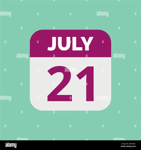 july 21 calendar date icon stock vector image and art alamy