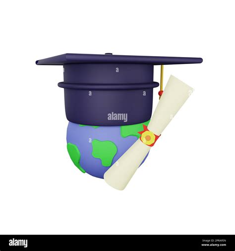 University Student Cap Mortarboard And Diploma Graduation Concept Stock