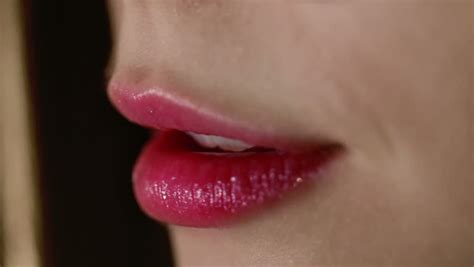 Pink Lips Of Young Womanpink Lipstick On Fashion Model