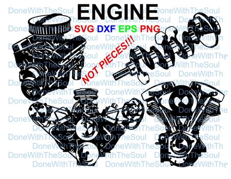 Engine Cut File V Twin Engine V8 Crankshaft V Twin Svg Etsy