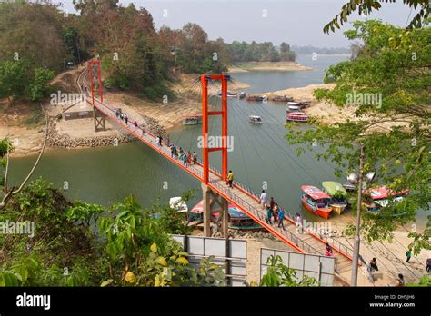 Red Suspension Bridge Jhulonto Bridge In Rangamati Kaptai Lake