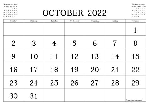 October 2022 Calendar Word Doc Customize And Print