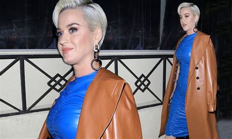 Katy Perry Accentuates Her Curves In An Electric Blue Latex Dress As