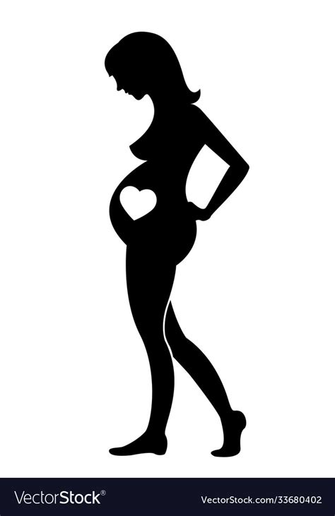 Black And White Pregnant Woman Icon Royalty Free Vector